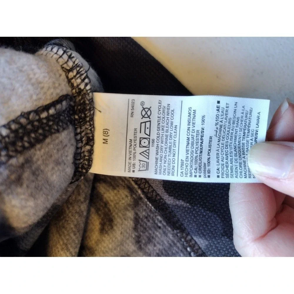 Old Navy Kids Camo Fleece 1/4 Zip Pullover‎ Sweatshirt Size M 8 Gray